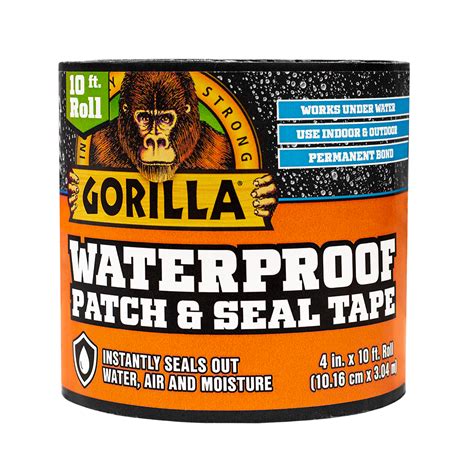 water leak tape|Gorilla Waterproof Patch & Seal Tape Black 